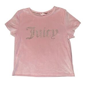 Juicy Couture pink velour rhinestone logo sleep t-shirt women’s size XL